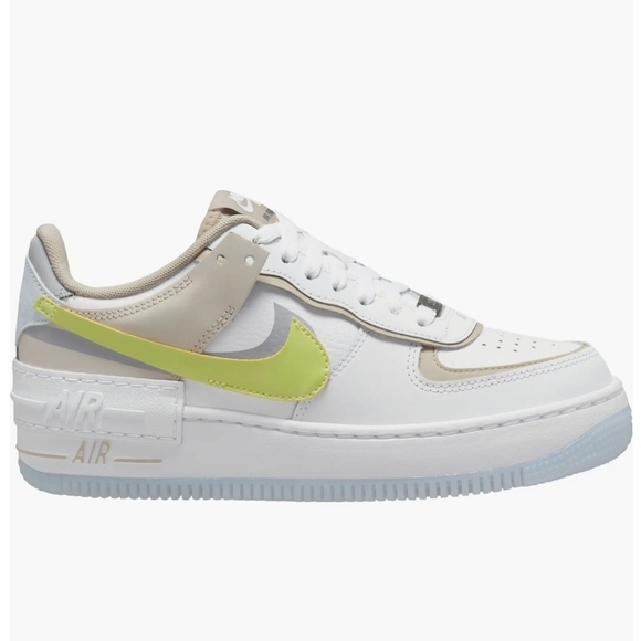 NIB Nike Air Force 1 Shadow Size 10 AF1 White/ Lemon Twist - Picture 1 of 9